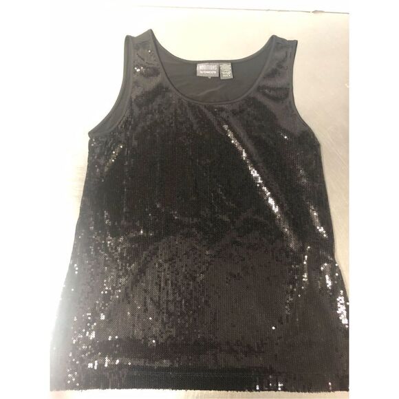 Additions by Chico’s Women’s Black Sequin Tank Top Size 0 /Small. - Picture 1 of 7